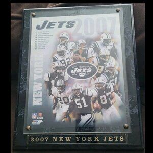 2007 New York Jets Roster NFL Plaque Wood Framed With Granite Print Glass Cover